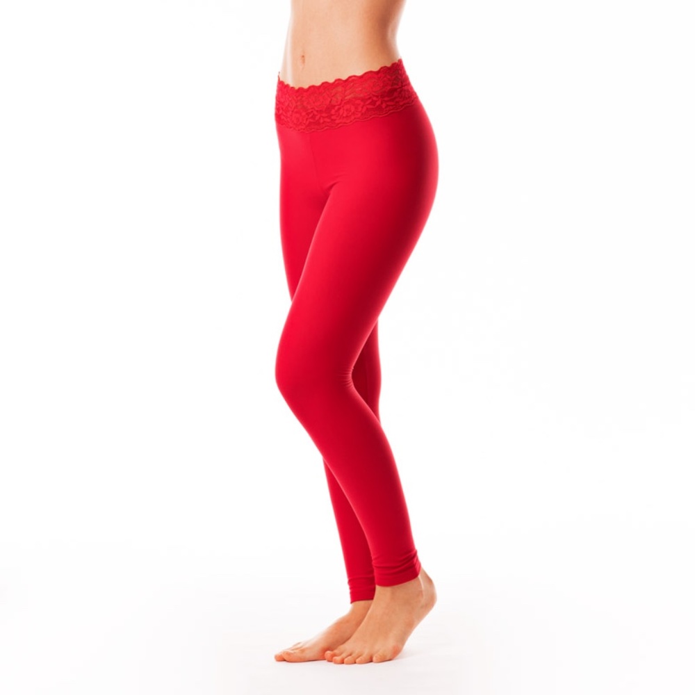 Dragonfly Brand lace Red leggings Yoga Workout